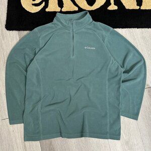 Columbia 1/4-Zip Teal Fleece Long Sleeve Pullover - Men's Size Large